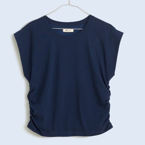 Madewell Side-Cinch Muscle Tee in Dark Nightfall size XXS NWT NJ787 - Picture 5 of 11